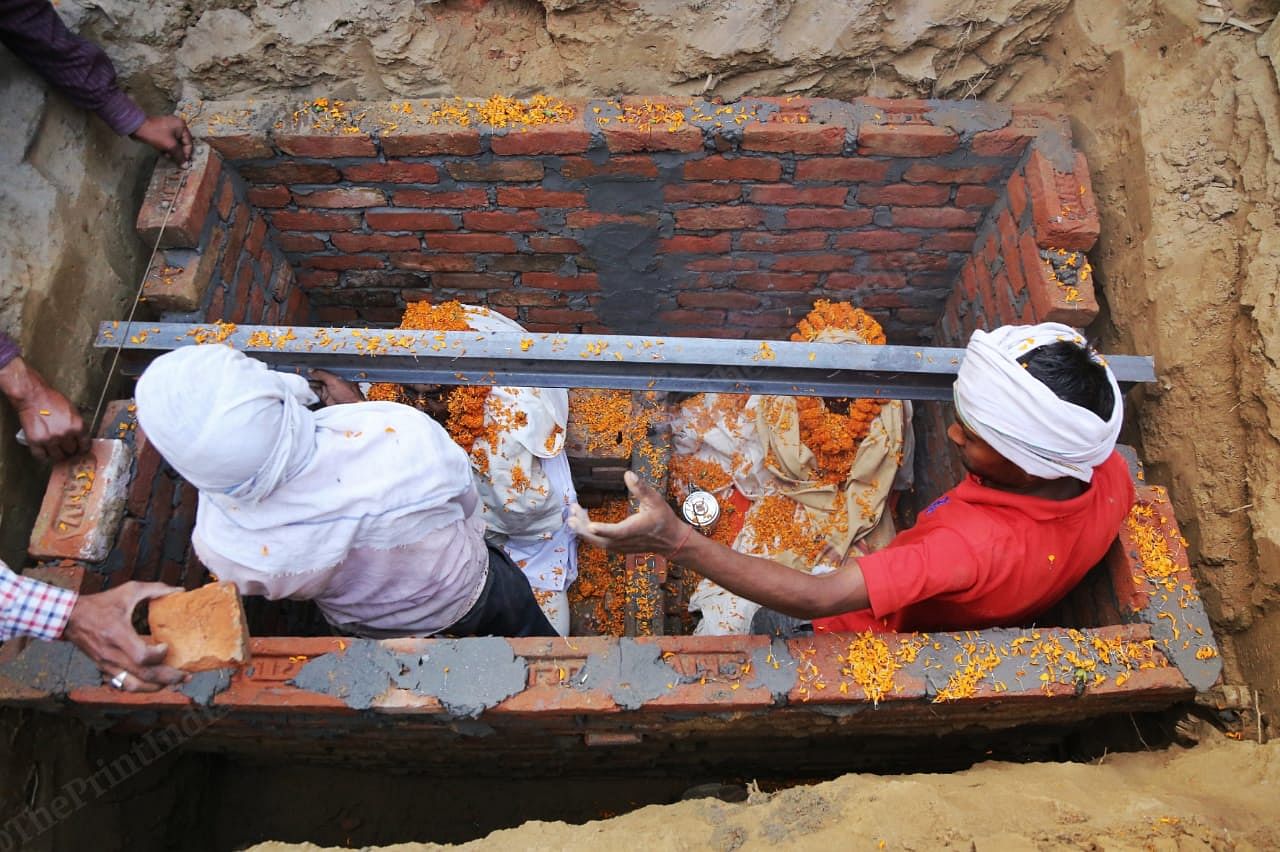 The two sadhus were buried Tuesday | Photo: Manisha Mondal | ThePrint