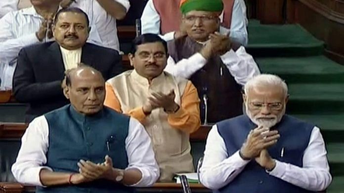 The Narendra Modi government has announced a 30 per cent pay cut for MPs, and suspended MPLADS funds | Photo: ANI via Lok Sabha TV