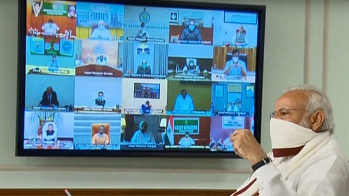 PM Narendra Modi held a video conference with chief ministers to discuss the nationwide lockdown Saturday | PTI