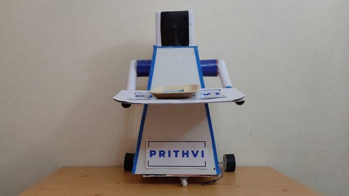 Prototype of the robot 'Prithvi' designed by students for use in treating Covid-19 patients | Photo: By special arrangement