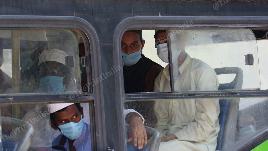 Suspected Covid-19 patients being transported to various hospitals from the Nizamuddin Markaz in New Delhi