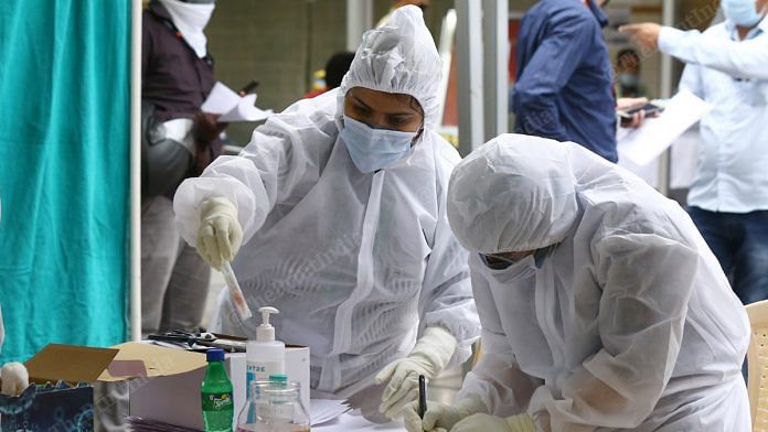 Medical workers collecting samples for Covid-19 in New Delhi | Representational Image | Photo: Suraj Singh Bisht | ThePrint