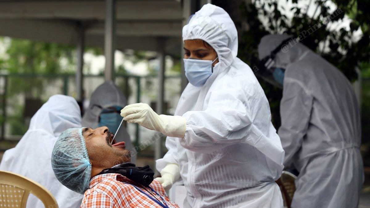 Representational Image | A medical worker collects sample for Covid-19 testing | Suraj Singh Bisht | ThePrint Representational Image | A medical worker collects sample for Covid-19 testing | Suraj Singh Bisht | ThePrint