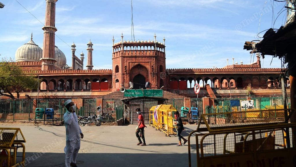 The usually crowded Jama Masjid in Delhi during the coronavirus lockdown | Photo: Suraj Singh Bisht | ThePrint