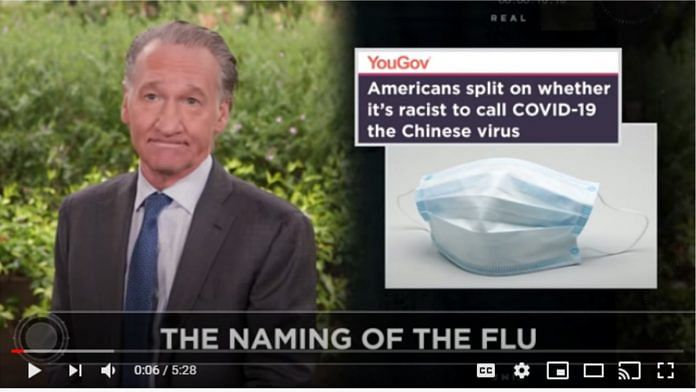 A screenshot from the video of US comedian Bill Maher | YouTube