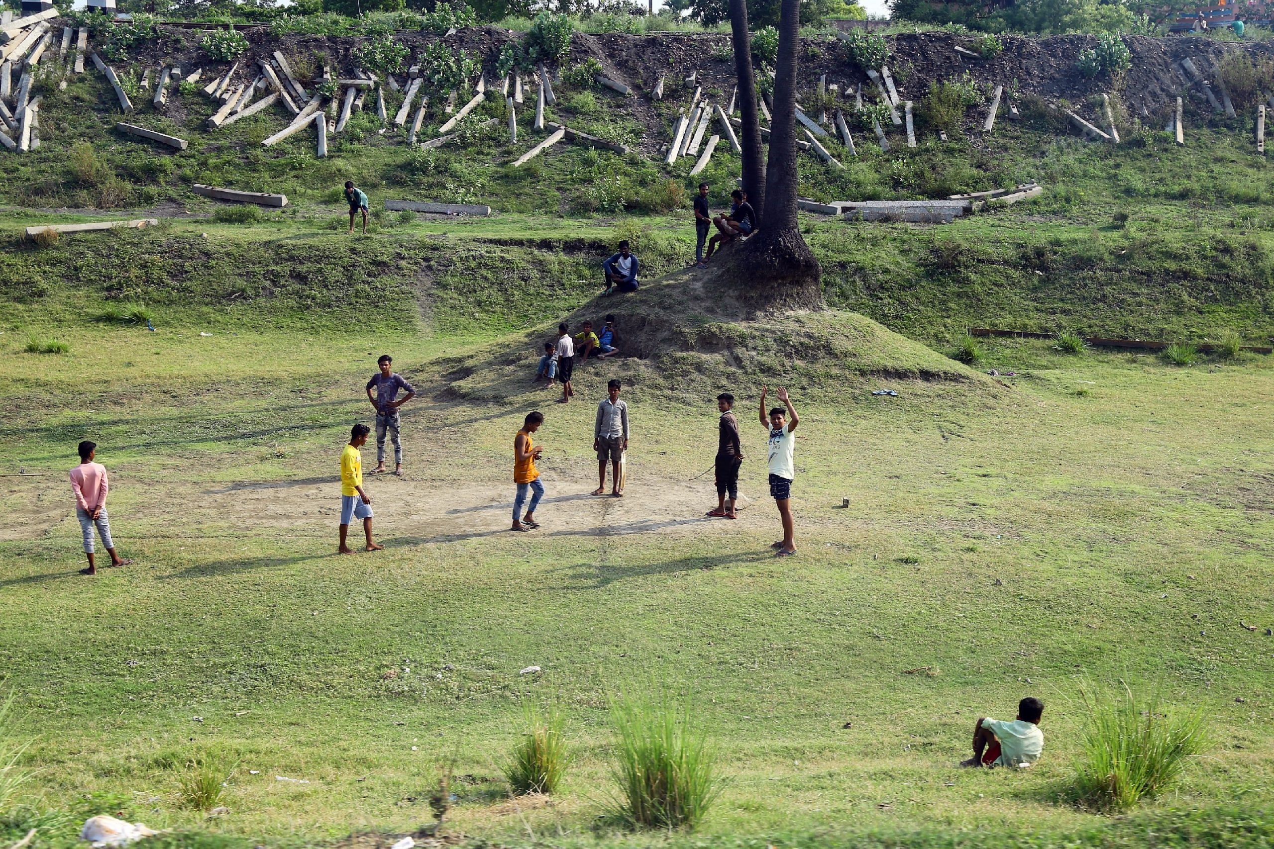 Children playing cricket near Patna on 7 May | Photo: Suraj Singh Bisht | ThePrint