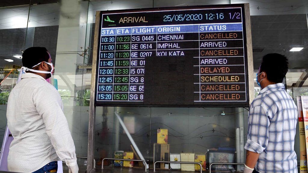 Many passengers came to know that flights had been cancelled after reaching airports, because different states made different rules (representational image) | Photo: ANI