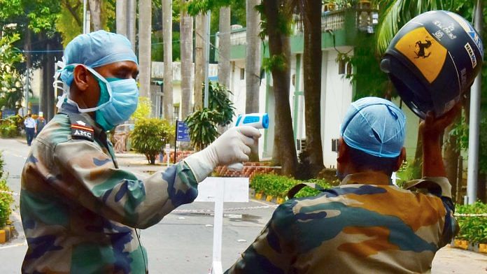 Army personnel being screened at the Command Hospital in Kolkata | Photo: PTI