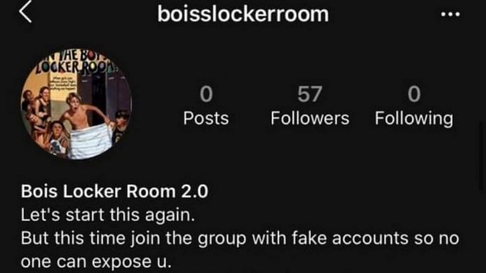 Representational Image | A screenshot of the defunct 'Bois Locker Room 2.0' group on Instagram