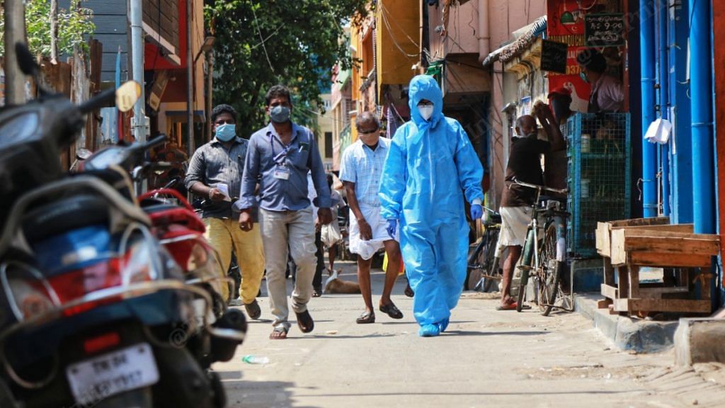 The police quarters in Chennai's Royapuram recorded nine cases in total. Tamil Nadu saw its highest spike Covid infections on 28 May, 2020 | Manisha Mondal | ThePrint
