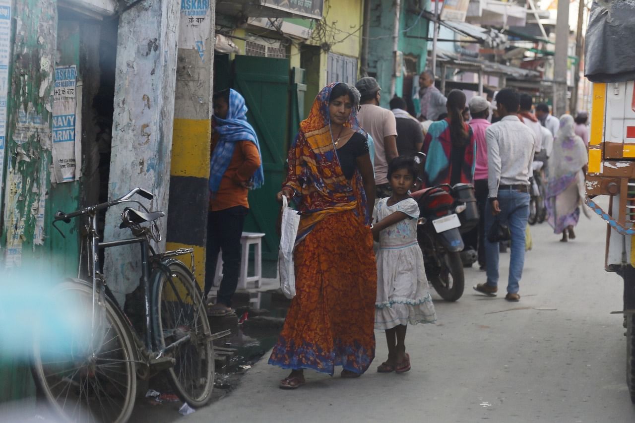 Residents out and about without a mask in a crowded Gorakhpur lane | Suraj Singh Bisht | ThePrint