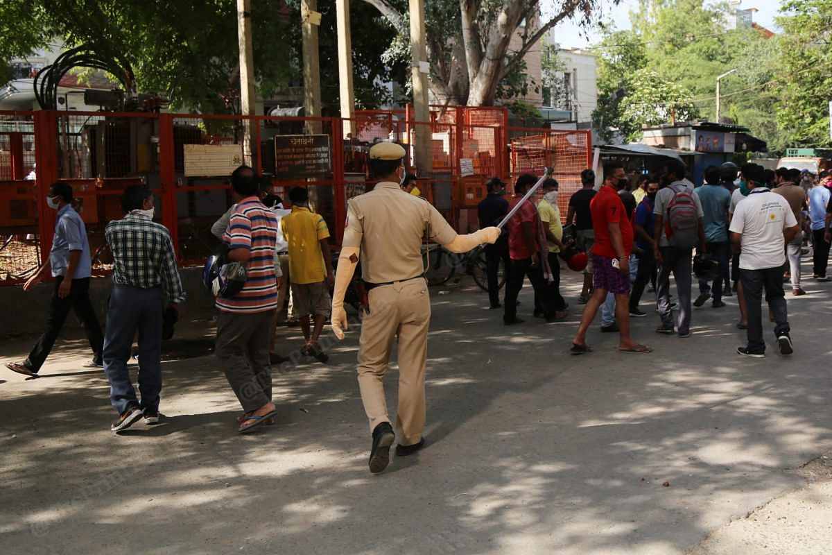 The police directed everyone to leave the premises in Vasant Vihar | Photo: Manisha Mondal | ThePrint
