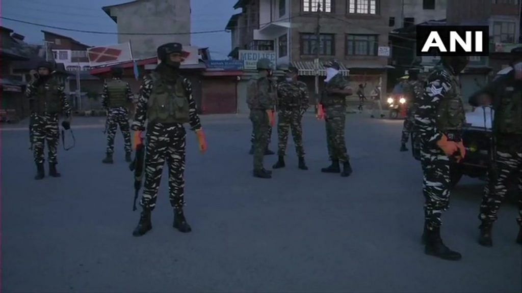 The encounter began after security forces launched a cordon and search operation in Srinagar Photo | Twitter/ANI