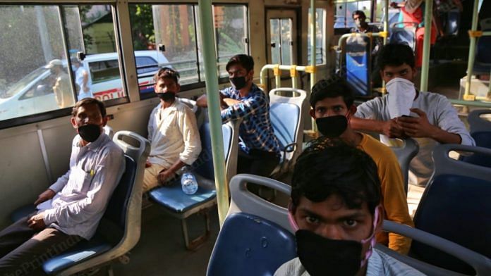 Migrants from Madhya Pradesh were brought to New Delhi railway station via 72 DTC buses
