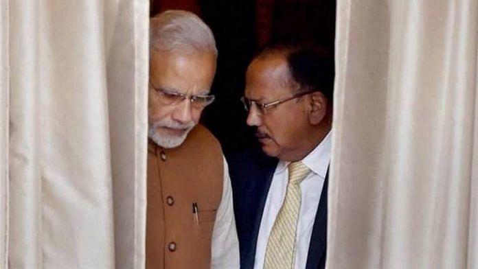 File photo of Prime Minister Narendra Modi with NSA Ajit Doval | Twitter | @defencealerts