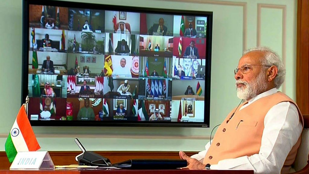 Prime Minister Narendra Modi attends a virtual Non-Aligned Movement summit Monday | Photo: ANI