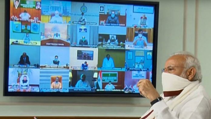 PM Narendra Modi holds a video conference with chief ministers to discuss the nationwide lockdown