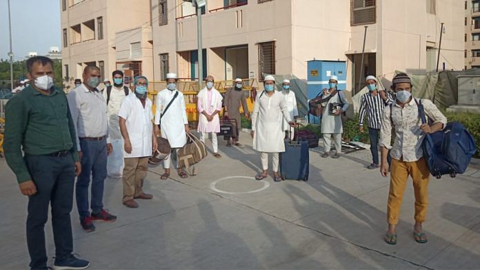 Tablighi Jamaat members leaving the Narela quarantine centre last week