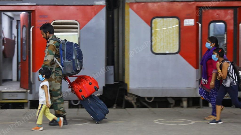 Representational image of passengers at a railway station | Photo: Suraj Singh Bisht | ThePrint