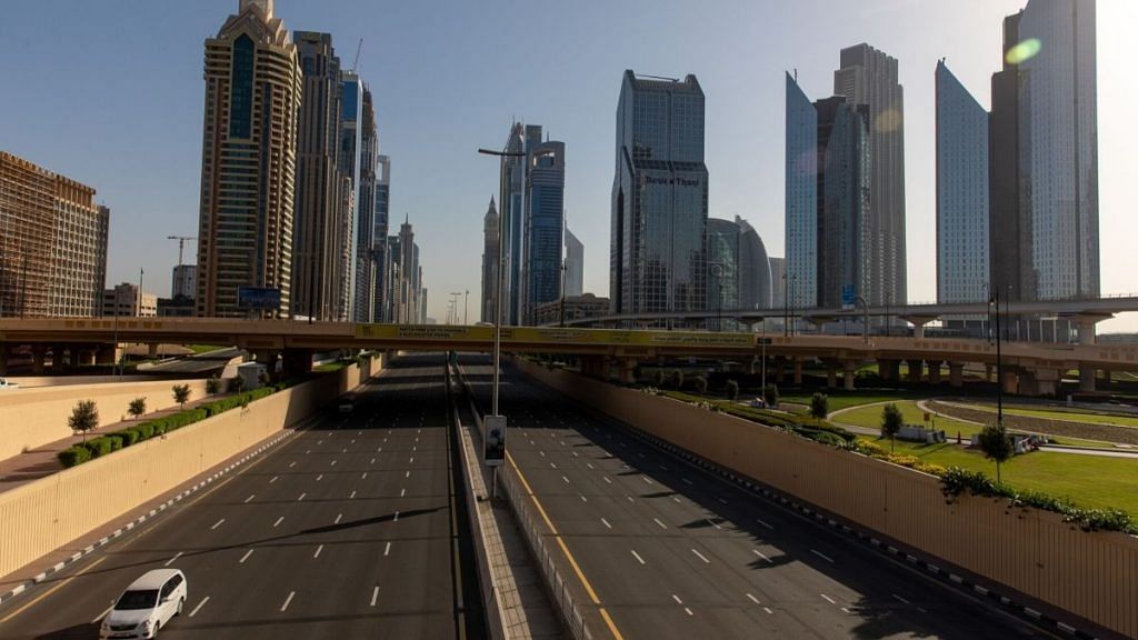 Empty Sheikh Zayed Road during lockdown in Dubai | Bloomberg