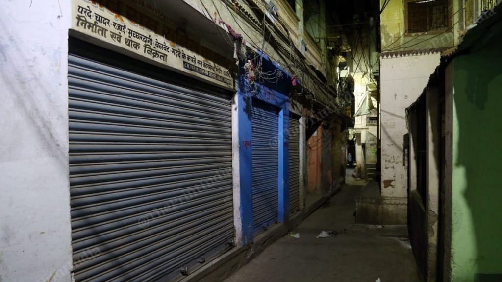 Representational image of shops shut during the Covid-19 lockdown in Varanasi | Photo: Suraj Singh Bisht | ThePrint