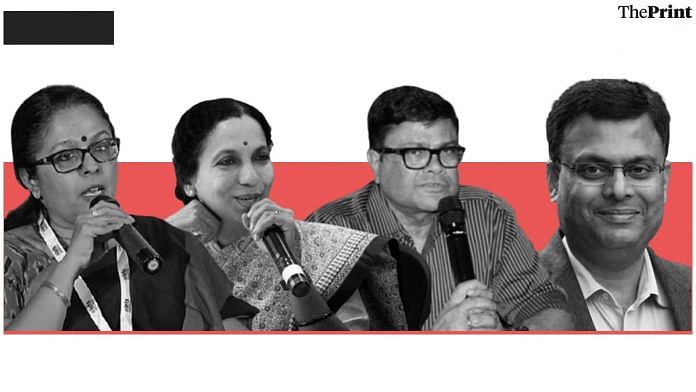 (From left) Pallavi Jain Gohil, Jayanti Ravi, Sanjay Kumar and Nitesh K. Jha | Twitter