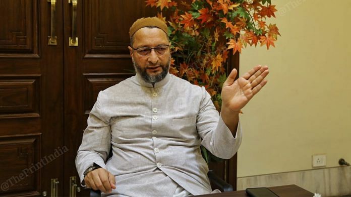 Owaisi at his residence in Hyderabad | Photo: Suraj Singh Bisht | ThePrint