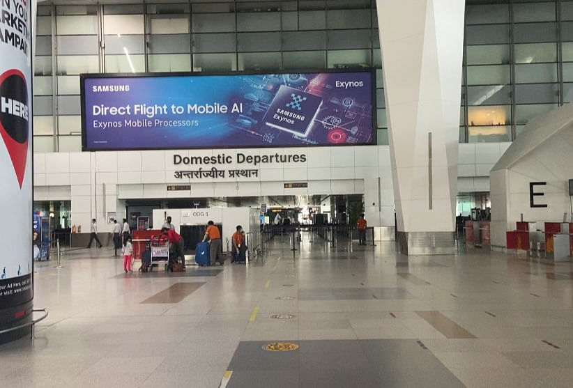 Floor markings inside the airport to ensure social distancing | Revathi Krishnan | ThePrint