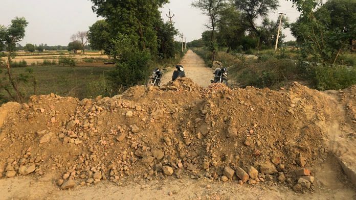 A dug-up road on Delhi-Najafgarh border. Haryana dug up roads near the border when the pandemic started last year, to check travel and spread of the disease | Representational Image | Photo: Jyoti