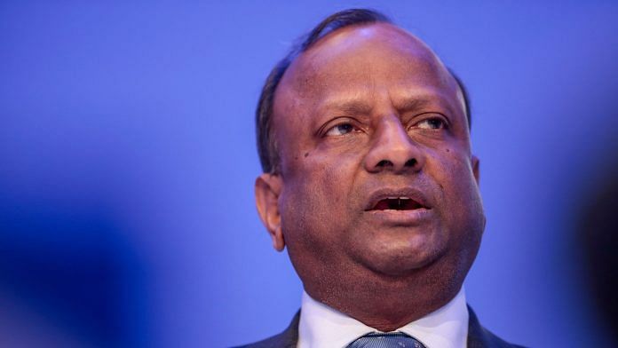 Rajnish Kumar, chairman of State Bank of India Ltd., speaks during a panel session on day three of the World Economic Forum (WEF) in Davos. | Photographer: Jason Alden | Bloomberg