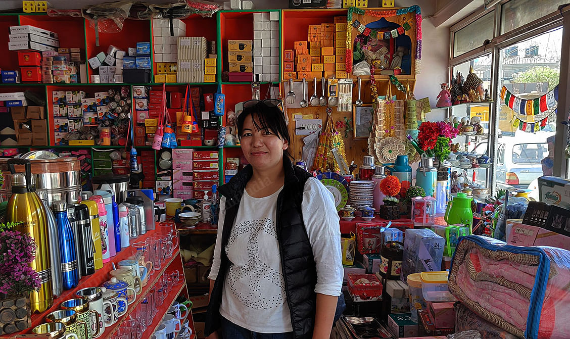 Tsering Lhamo sells porcelain crockery and cutlery. “Tuesdays and Saturdays are not enough but something is better than nothing” | Photo: Sajid Ali | ThePrint
