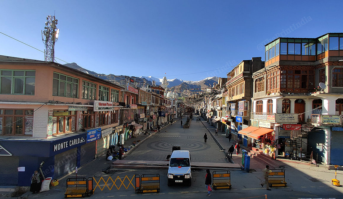 There is a limited vehicular moment in Leh | Photo: Sajid Ali | ThePrint