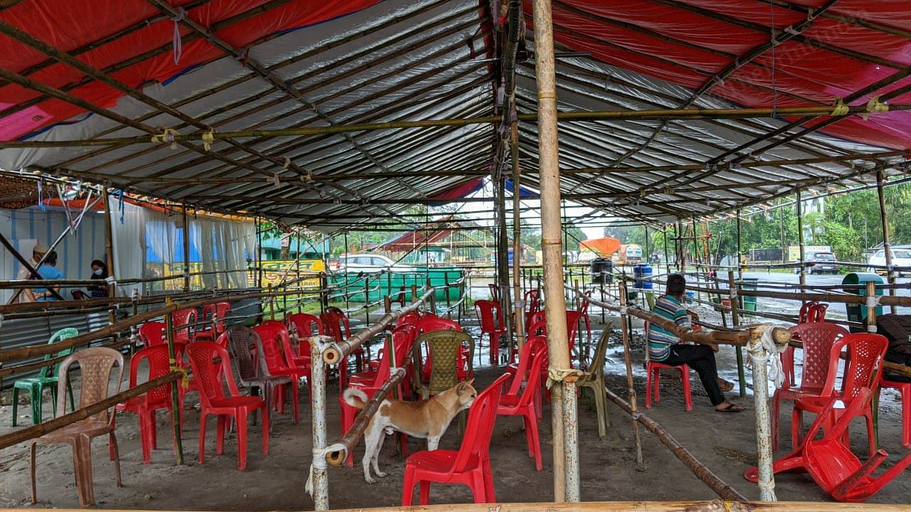 Empty chairs line the screening facility at the Assam-West Bengal border. The influx of the returnees has gone down sharply since May. At the peak of the influx, around 1800 migrants would pass through the interstate gate. | Photo: Yimkumla Longkumer | ThePrint