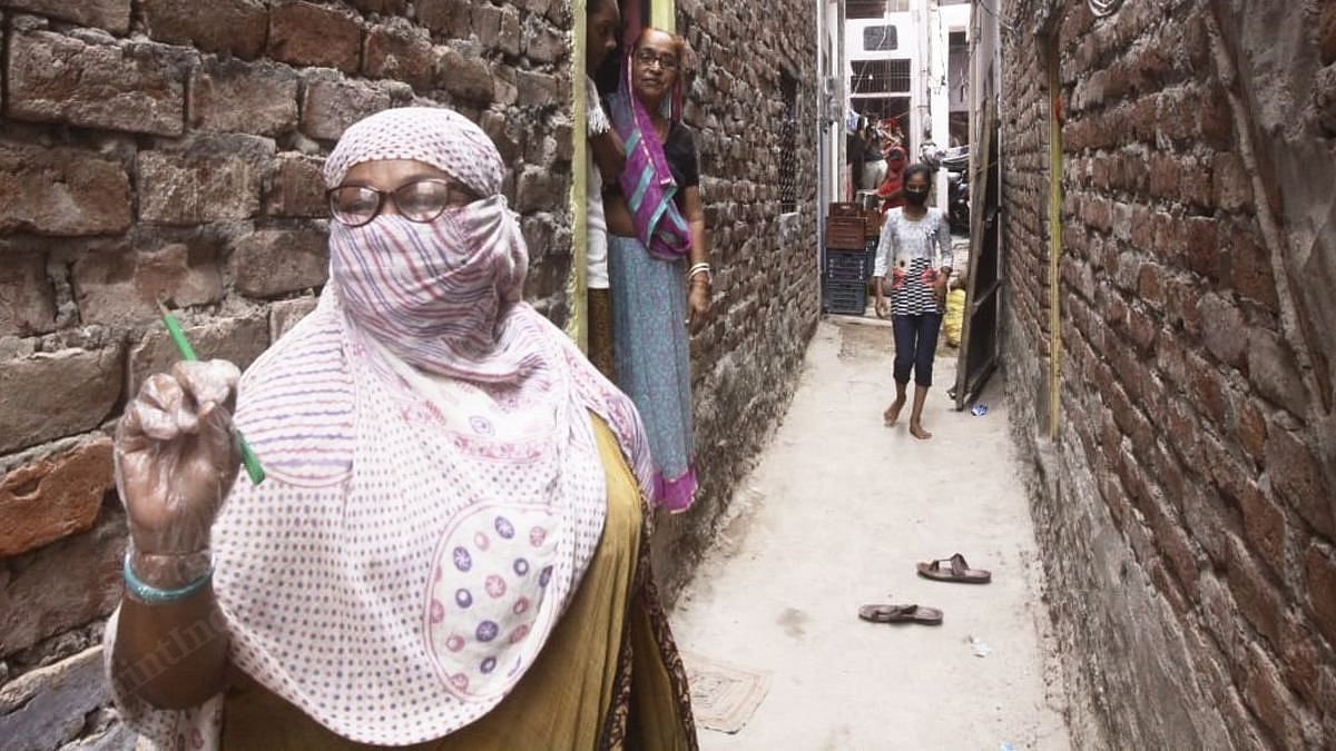ASHA worker Kanchan in Agra's Tajgang locality | Photo: Praveen Jain | ThePrint