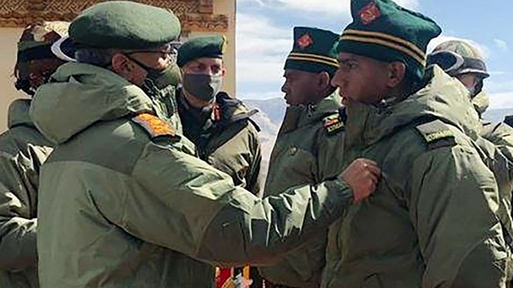 Army Chief General MM Naravane meets Army Chief commended troops as he visited forward areas in Eastern Ladakh and reviewed the operational situation on the ground on 24 June 2020 | ANI