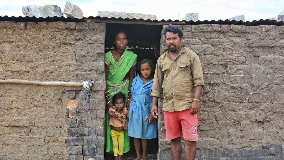Brick kiln worker Neeran Jaal from Odisha is living with his family in a shack near Kongara Kalan village, Rangareddy district | Photo: Suraj Singh Bisht | ThePrint