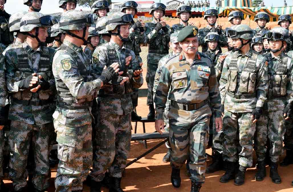 Indian and Chinese soldiers during a military exercise in Meghalaya last year | Representational image | ANI
