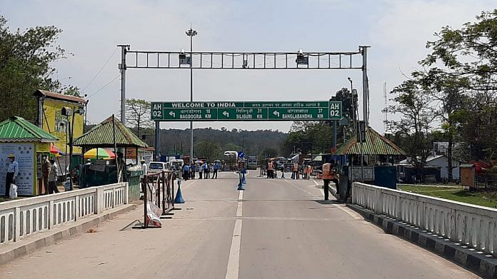 The Indo-Nepal border shut down after the announcement of Nepal's government to contain the coronavirus pandemic, in Kakarvitta in March