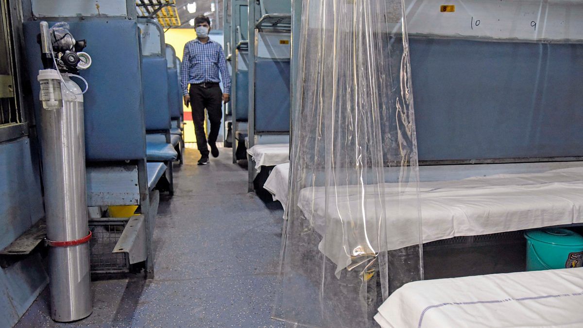 Inside an isolation coach at Shakurbasti railway station in Delhi | Photo: ANI