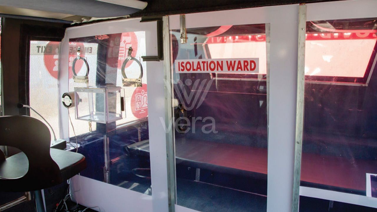 An isolation ward has been built into the buses for emergencies | Suraj Singh Bisht | ThePrint
