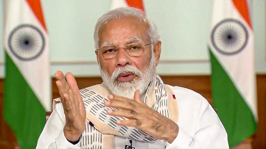Prime Minister Narendra Modi speaks during a discussion with chief ministers and lieutenant governors of 21 states and union territories Tuesday | PTI