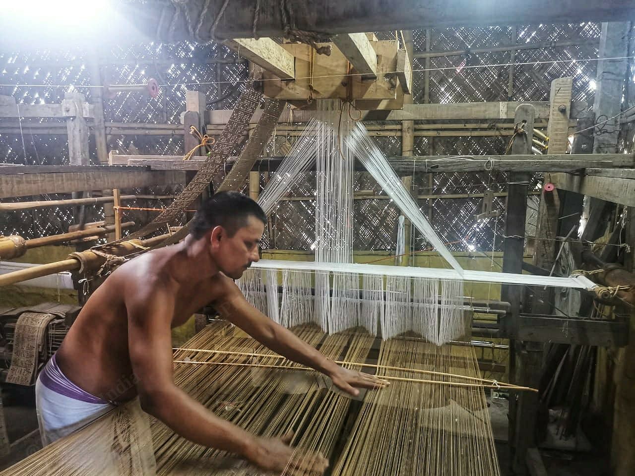 40-year-old Lakhydhar Deka has been a weaver for the last three decades. However, in the last three months, his income has reduced by almost half because of the lockdown | Angana Chakrabarti | ThePrint
