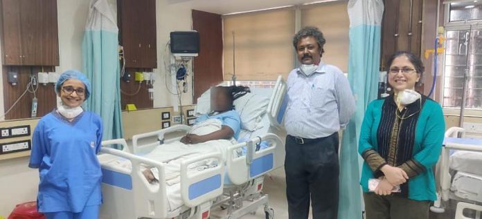 (From left) Dr. Saswati Sinha, Dr. Soham Majumdar and Dr. Mahuya Bhattacharya who headed the team that treated the 24-year-old patient | By special arrangement.