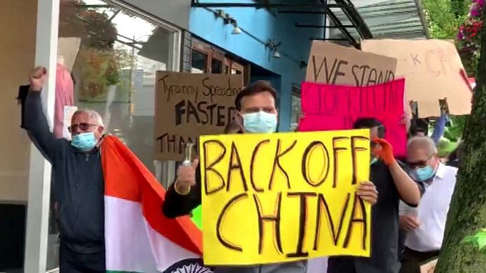 A protest against China by the Indian diaspora in Vancouver, earlier this month | ANI