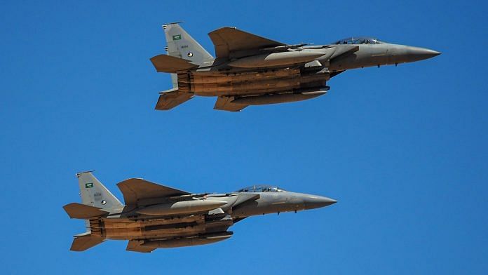 Two Royal Saudi Air Force F-15 military jets | Representational image