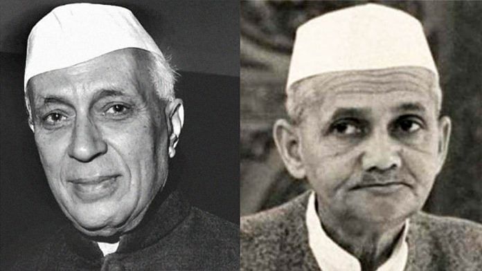 Former prime ministers Jawaharlal Nehru and Lal Bahadur Shastri | Ramandeep Kaur | ThePrint