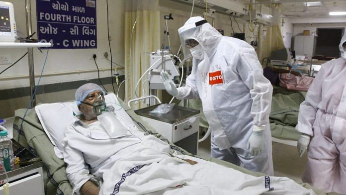 A patient under treatment at Ahmedabad Civil Hospital | Photo: Praveen Jain | ThePrint