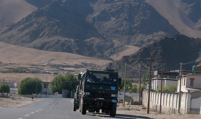 Army convoy moving towards eastern Ladakh from Leh on 30 June 2020 (representational image) | ANI