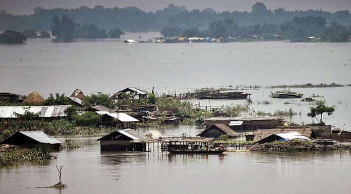 An image of the Assam floods in 2019 that Priyanka Gandhi Vadra shared as ascene of the 2020 floods in the state | Twitter