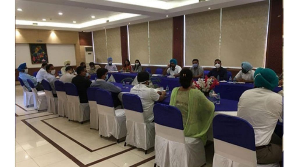 The meeting of PCS officers at a hotel in Chandigarh on 3 July 2020 | By special arrangement